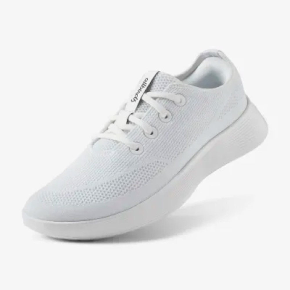 Allbirds Women's Tree Runner Go Blizzard (Blizzard Sole) All White Sneakers